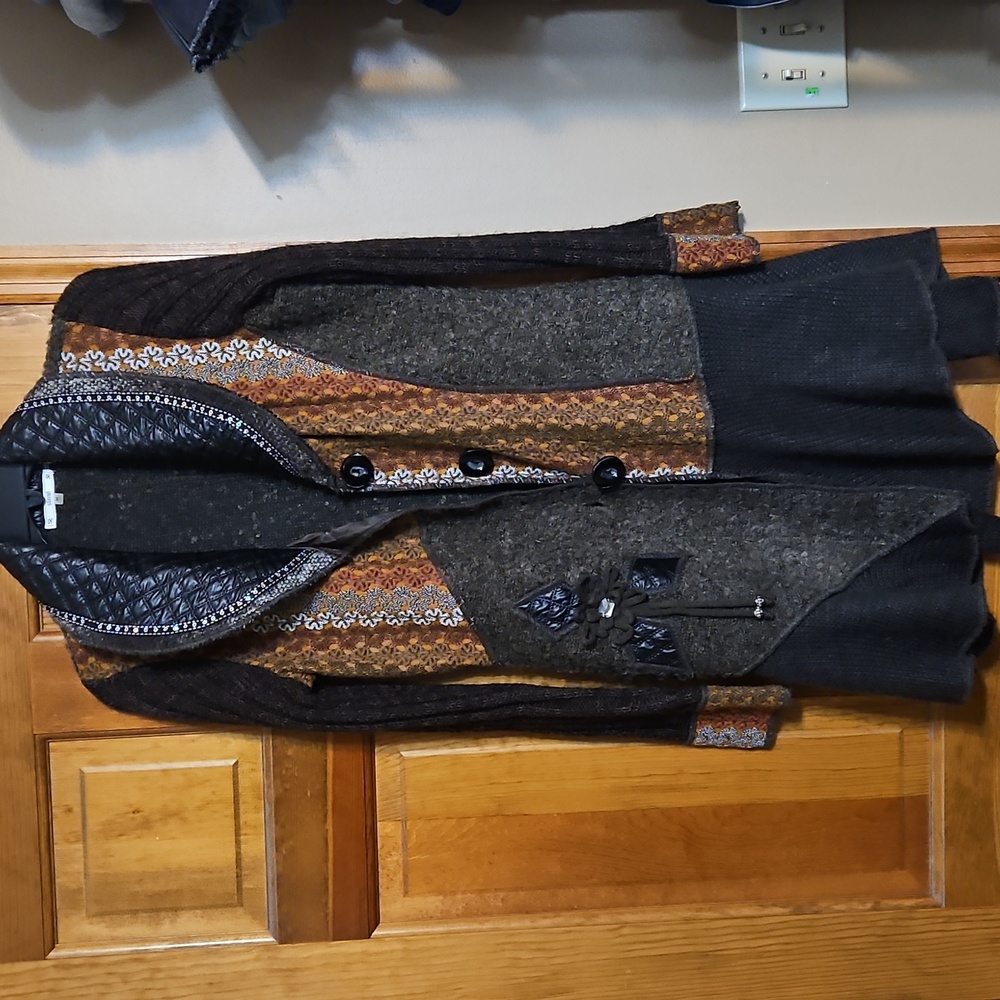 Sioni Y2k Steampunk Brown Multi Patchwork Button … - image 2